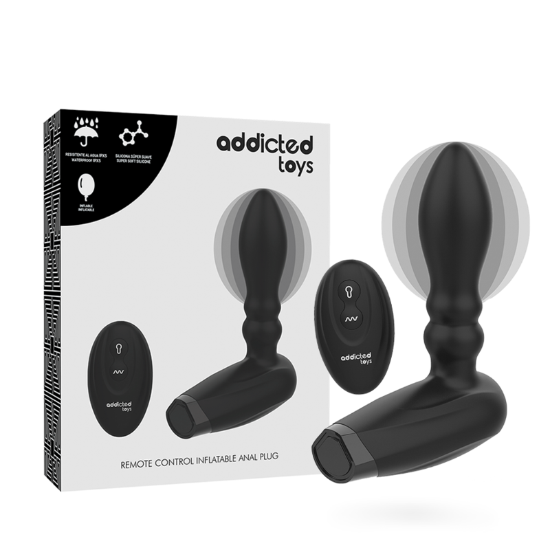 Experience customizable pleasure with the Addicted Toys Inflatable Remote Control Plug. Enjoy 10 vibration modes, P-spot stimulation, and USB rechargeable convenience.