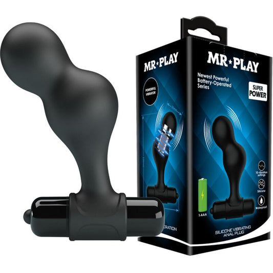 Mr Play - Black Silicone Vibrator Anal Plug