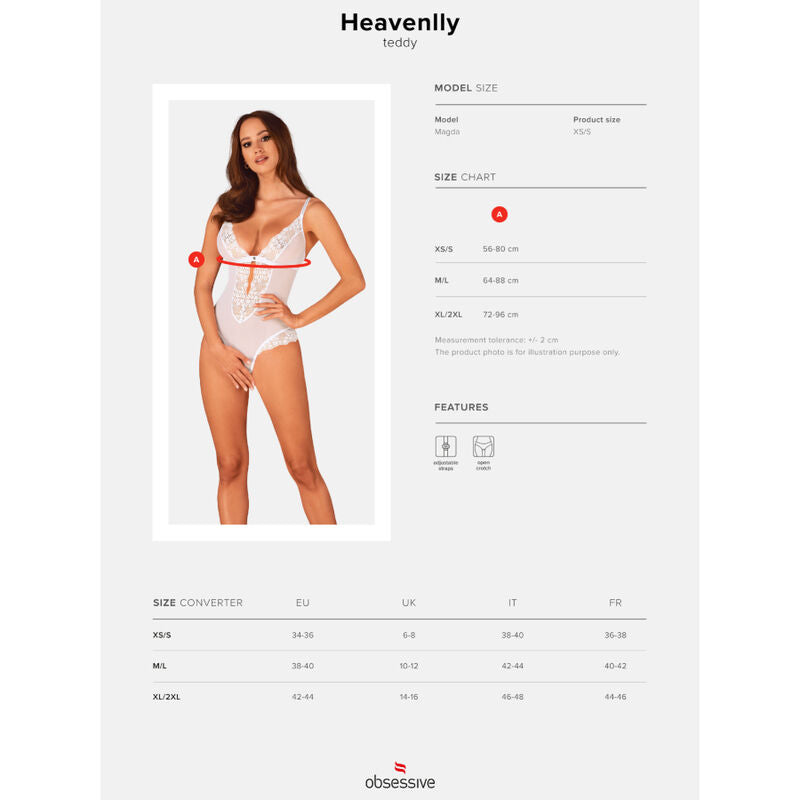 Obsessive - Heavenlly Crotchless Teddy Xs/S