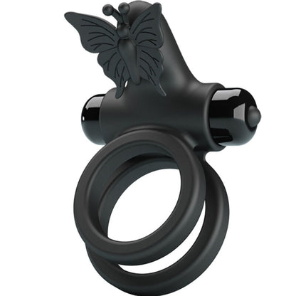 Pretty Love - Double Vibrating Ring With Black Stimulator