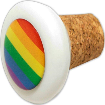 DelighToys - Round Ceramic Cork Stopper LGBT Pride Flag