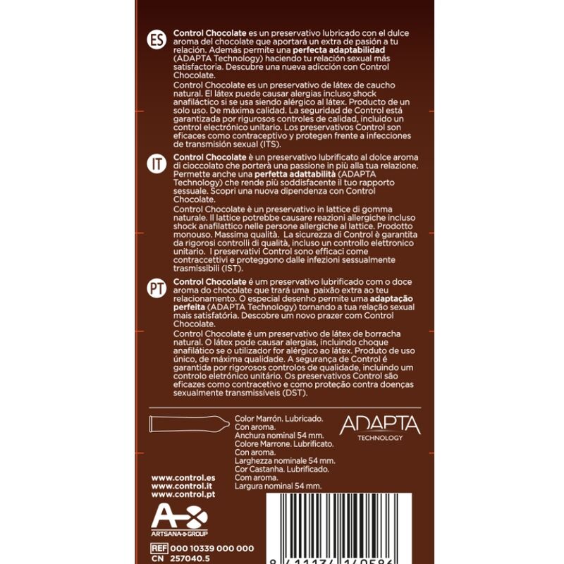 Control - Adapta Chocolate Condoms 12 Units