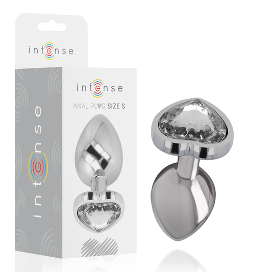 Intense - White Heart Aluminum Metal Anal Plug Size S