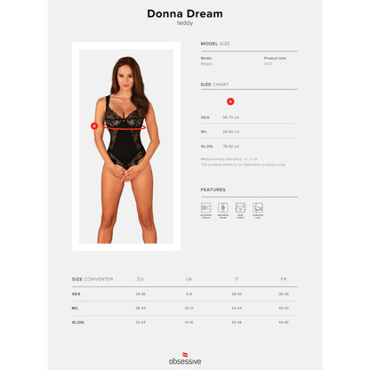 Obsessive - Donna Dream Crotchless Teddy Xs/S