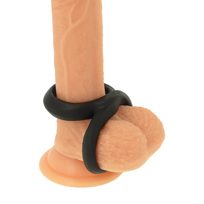 Powering - Super Flexible And Resistant Penis And Testicle Ring Pr12 Black