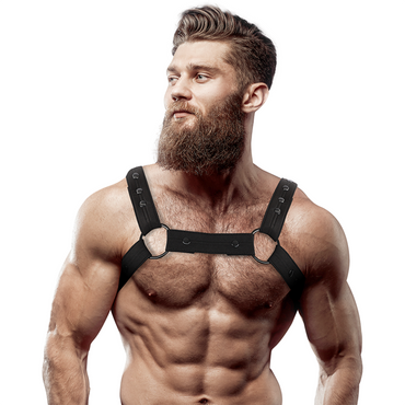 FETISH SUBMISSIVE - Adjustable Neoprene Chest Sports Harness Men by DelighToys