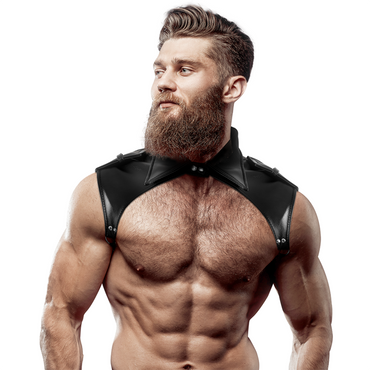FETISH SUBMISSIVE - Men's Brigade Adjustable Eco – Leather Neck Harness by DelighToys