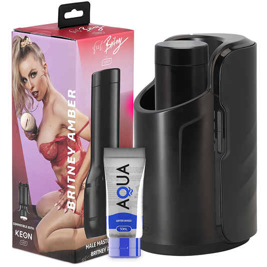 Kiiroo - Pack Keon + Feel Britney Amber + Aqua Quality Lubricant 50 Ml