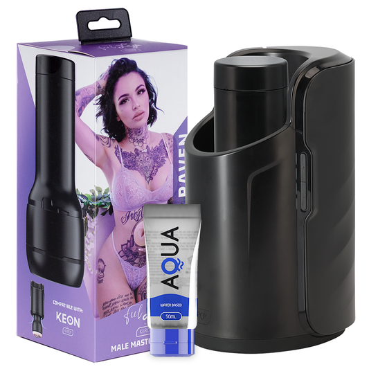 Kiiroo - Pack Keon + Feel Leigh Raven + Aqua Quality Lubricant 50 Ml