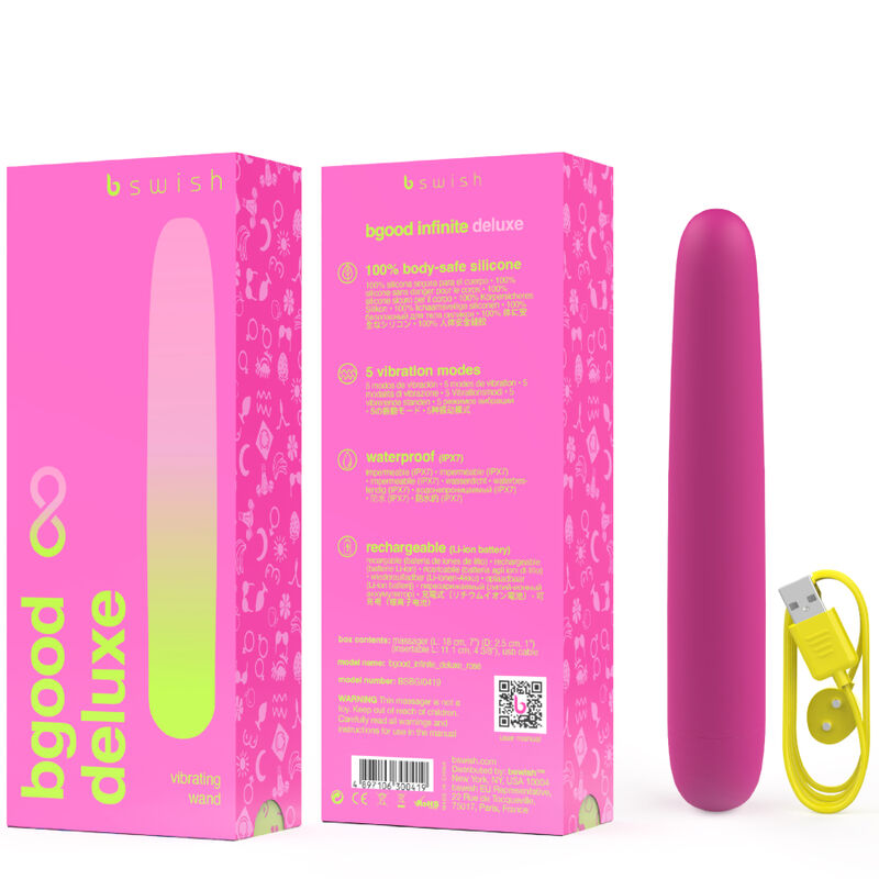 Indulge in silky-smooth pleasure with the Bgood Deluxe Vibrator. 5 vibration modes, body-safe silicone, waterproof, and USB rechargeable for ultimate satisfaction4