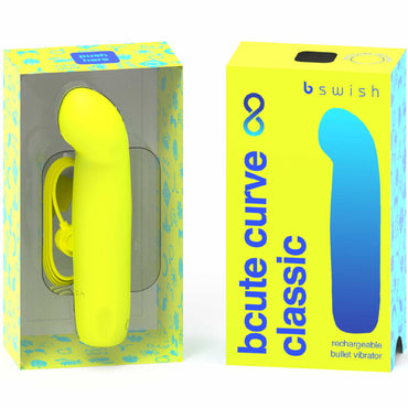 B Swish - Bcute Curve Infinite Classic Rechargeable Silicone Vibrator Yellow