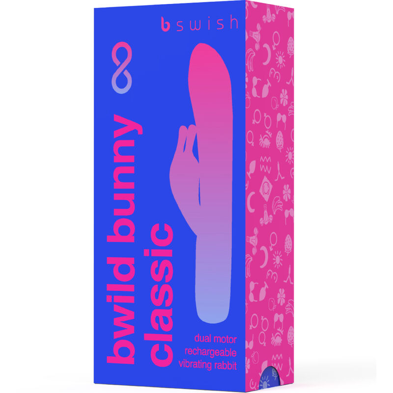 B Swish - Bunny Rechargeable Vibrator Blue, featuring dual motors, 8 intensity levels, and a waterproof design. Rechargeable, body-safe, and perfect for G-spot and clitoral stimulation.4