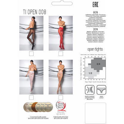 Passion - Tiopen 008 Red Tights 3/4 30 Den