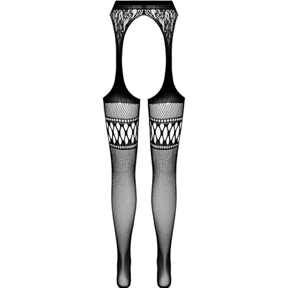 Passion - S026 Black Tights With Garter One Size