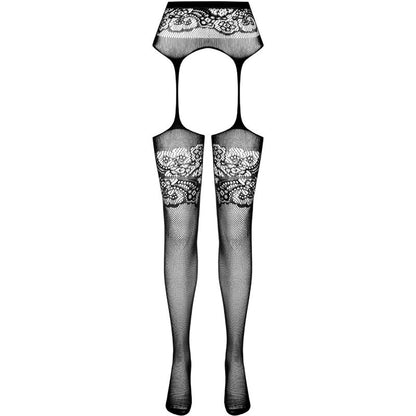 Passion - S029 Black Tights With Garter One Size