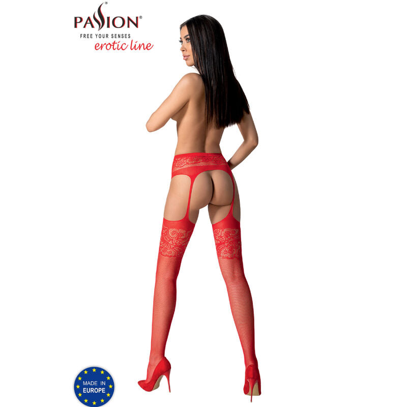 Passion - S029 Red Stockings With Garter One Size