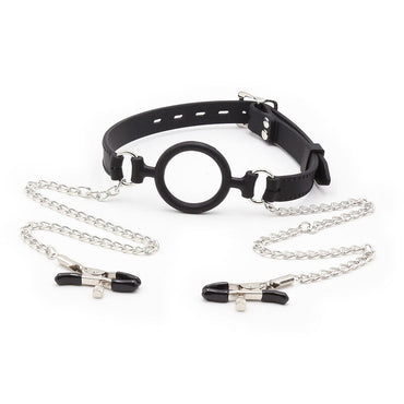 OHMAMA - Ring Gag Chains and Nipple Clamps by DelighToys
