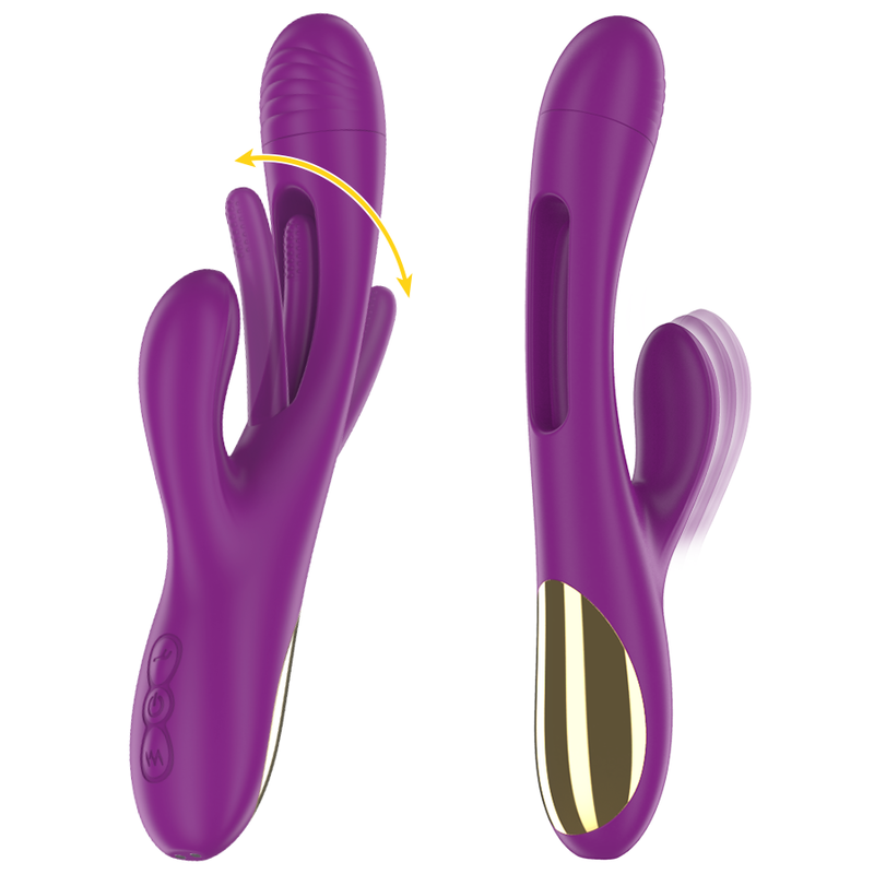 Intense - Apolo Rechargeable Multifunction Vibrator 7 Vibrations With Swinging Motion Purple