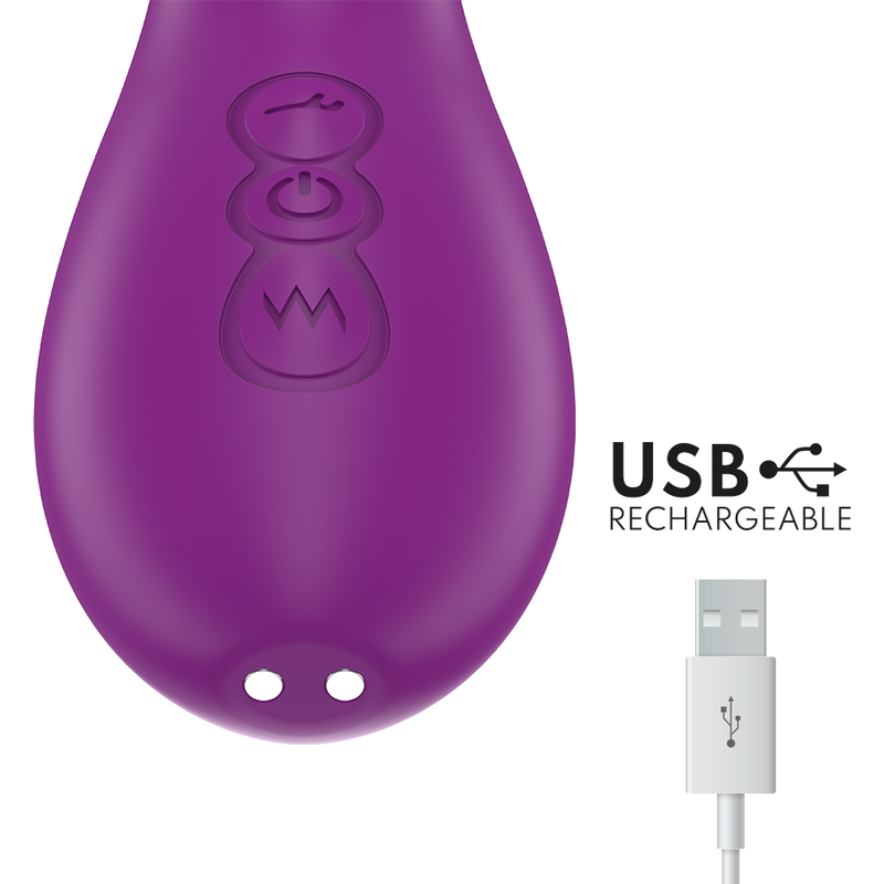 Intense - Apolo Rechargeable Multifunction Vibrator 7 Vibrations With Swinging Motion Purple