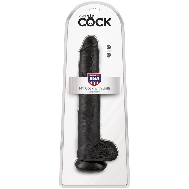 King Cock - Realistic Penis With Balls 30.5 Cm Black