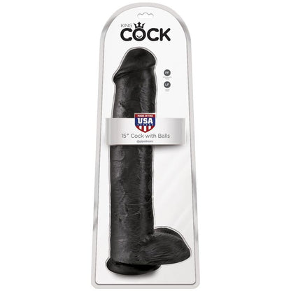 King Cock - Realistic Penis With Balls 34.2 Cm Black