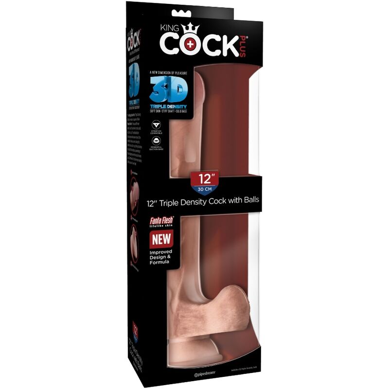 King Cock - Realistic Penis With Balls 3D 24.8 Cm Light