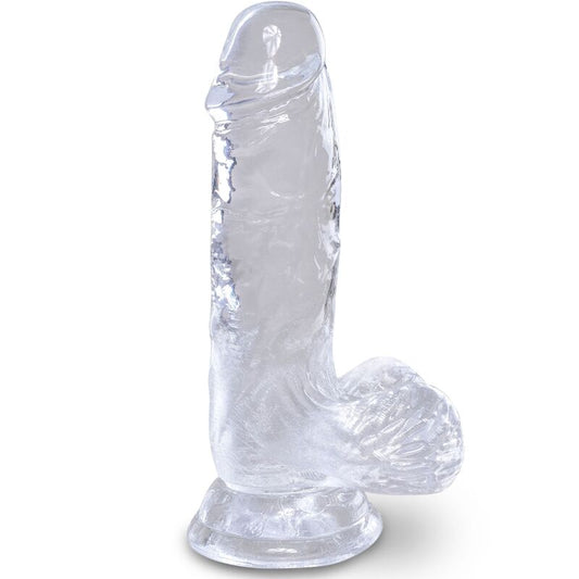 King Cock - Clear Realistic Penis With Balls 10.1 Cm Transparent