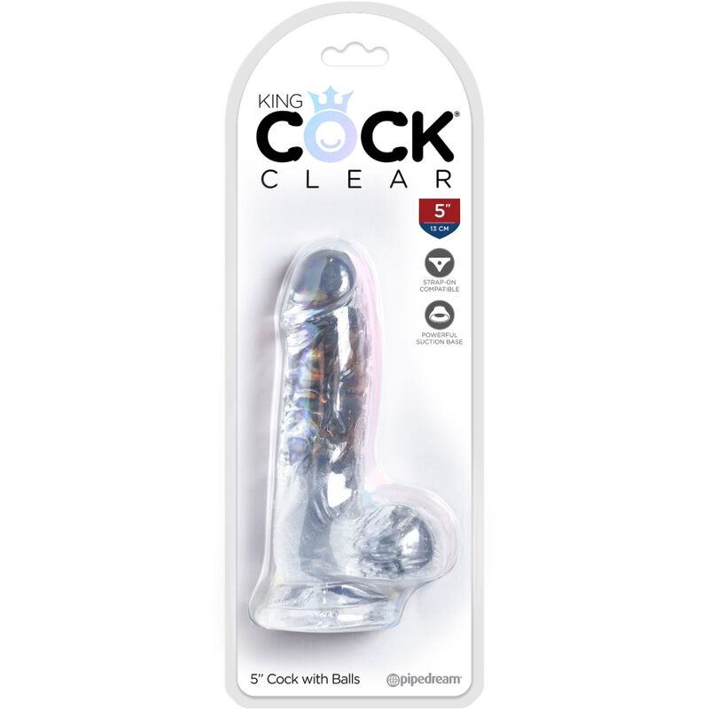 King Cock - Clear Realistic Penis With Balls 10.1 Cm Transparent