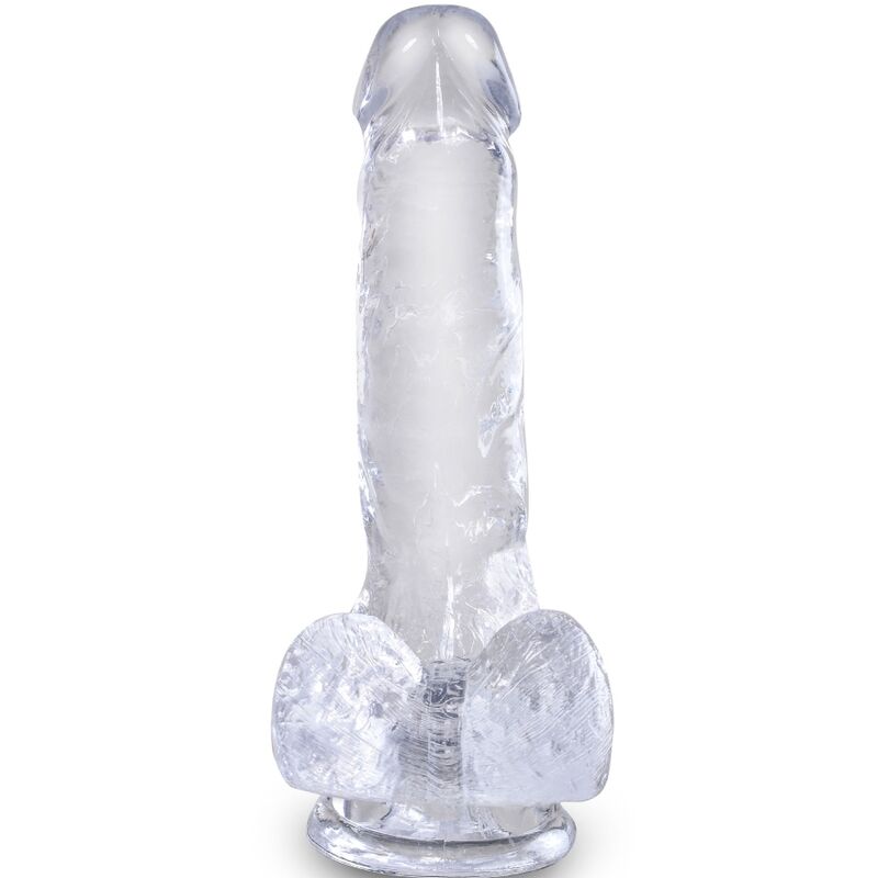 King Cock - Clear Realistic Penis With Balls 13.5 Cm Transparent