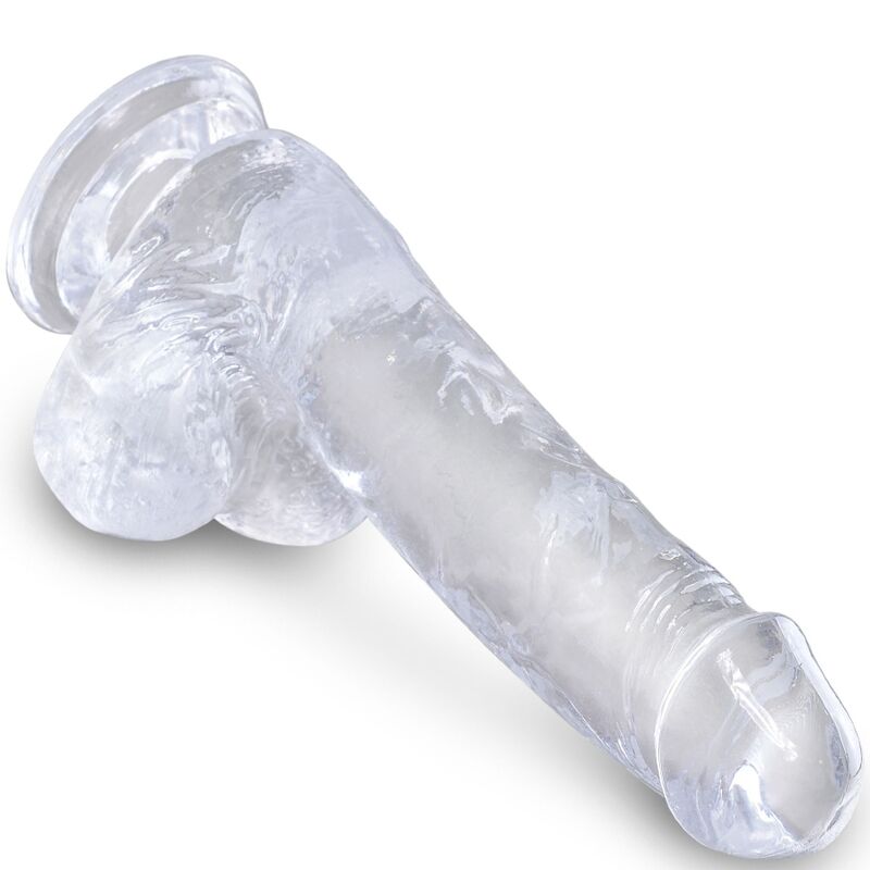 King Cock - Clear Realistic Penis With Balls 13.5 Cm Transparent