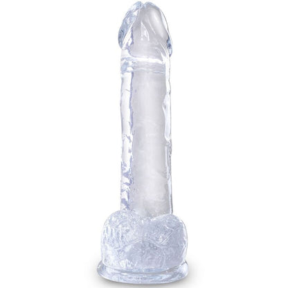 King Cock - Clear Realistic Penis With Balls 15.2 Cm Transparent