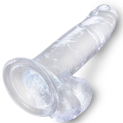 King Cock - Clear Realistic Penis With Balls 15.2 Cm Transparent