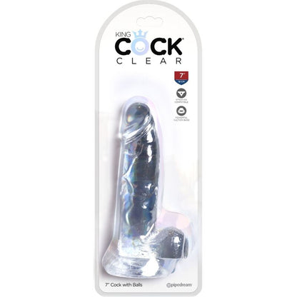 King Cock - Clear Realistic Penis With Balls 15.2 Cm Transparent