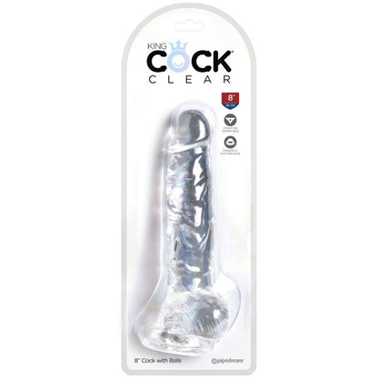 King Cock - Clear Realistic Penis With Balls 16.5 Cm Transparent