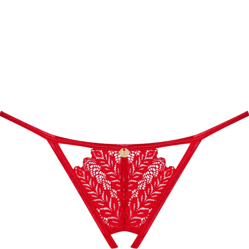 Obsessive - Ingridia Thong Crotchless Red Xs/S