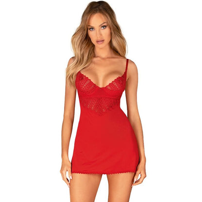 Obsessive - Ingridia Chemise & Thong Red Xs/S