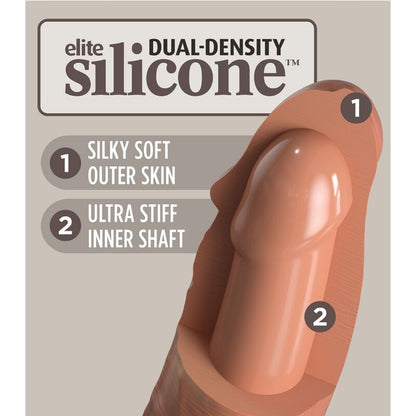 King Cock - Elite Realistic Silicone Dildo 17.8 Cm Caramel