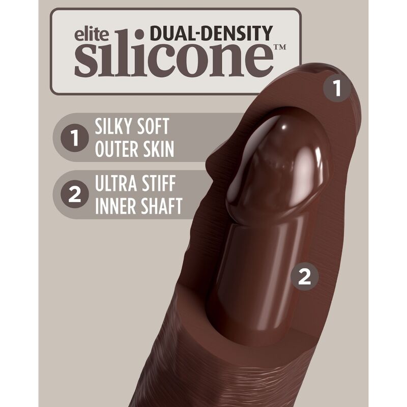 King Cock - Elite Realistic Silicone Dildo 28 Cm Brown