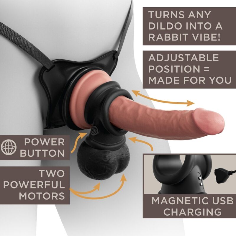 King Cock - Elite Ring With Testicle Vibrating Silicone