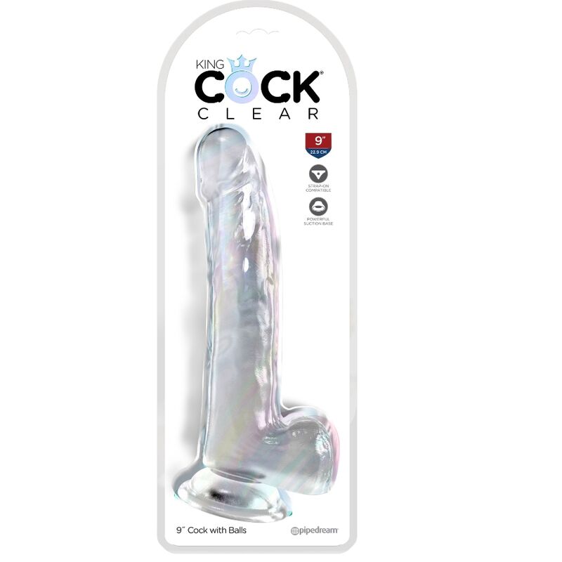 King Cock - Clear Dildo With Testicles 20.3 Cm Transparent