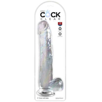 King Cock - Clear Dildo With Testicles 24.8 Cm Transparent