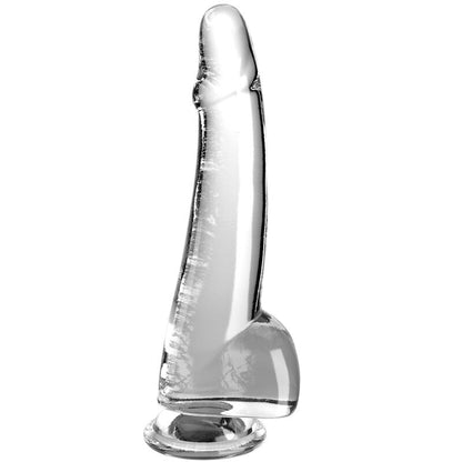 King Cock - Clear Dildo With Testicles 19 Cm Transparent