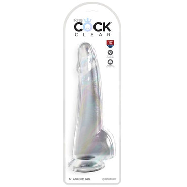 King Cock - Clear Dildo With Testicles 19 Cm Transparent