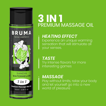 Bruma - Premium Massage Hot Oil Watermelon 3 In 1 - 100 Ml