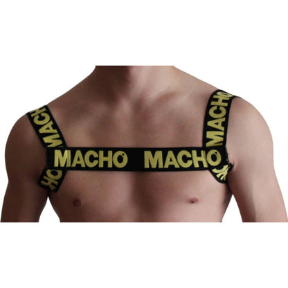 Macho Double Harness in yellow front and rear design