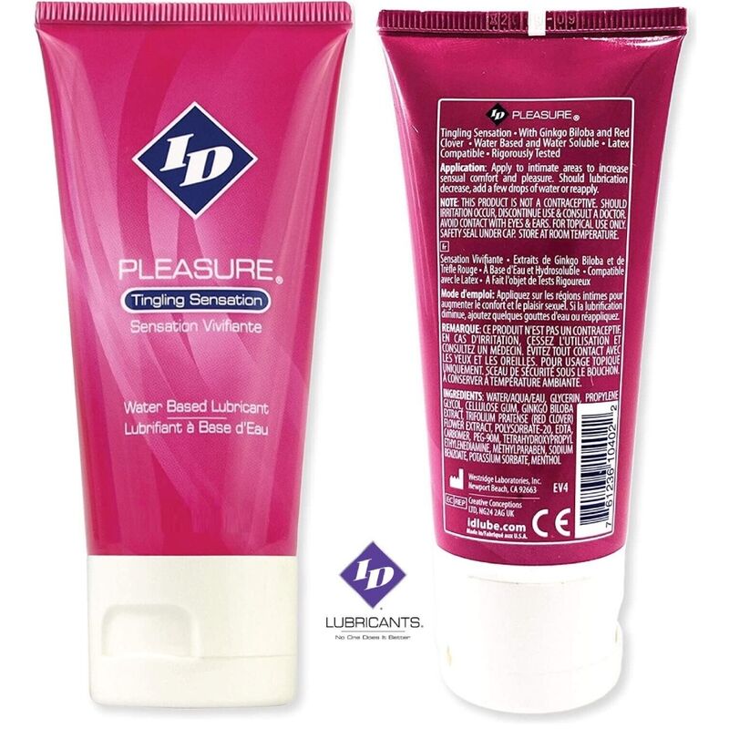 Id Pleasure - Water Based Lubricant Tinging Sensation Travel Tube 60 Ml