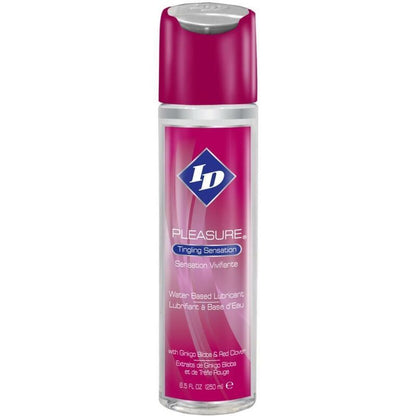 ID Pleasure water-based tingling lube bottle back view