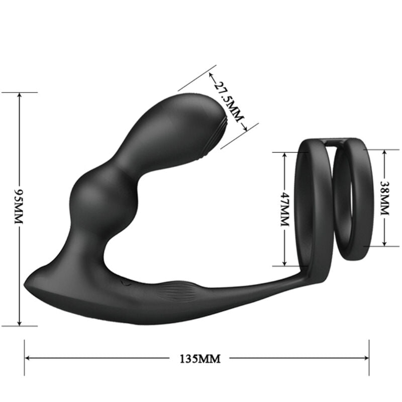 Pretty Love - Marshall Penis Ring With Vibratory Anal Plug With Remote Control