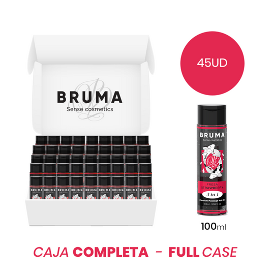 Moq 45 - Bruma Premium Massage Hot Oil Strawberry 3 In 1 - 100 Ml