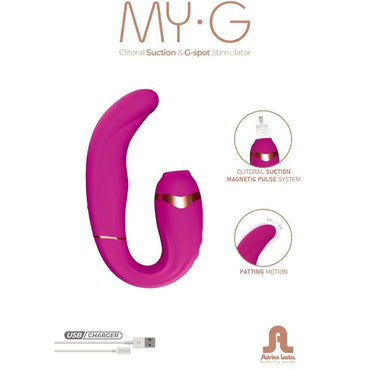 Explore unparalleled pleasure with Adrien Lastic Clitoris Sucker G-Spot Stimulator pulsations in one toy. 7 modes, skin-friendly silicone, USB rechargeable.2